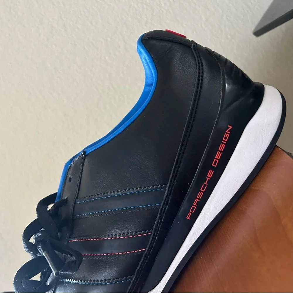 NWT Adidas Porsche Design TR 1.1 Black Bluebird Men's Size 11.5 LaceUp Red Drive